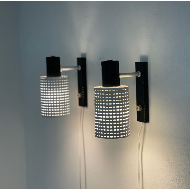 Pair of vintage Fiesta wall lamps by H. Busquet for Hala, 1960s