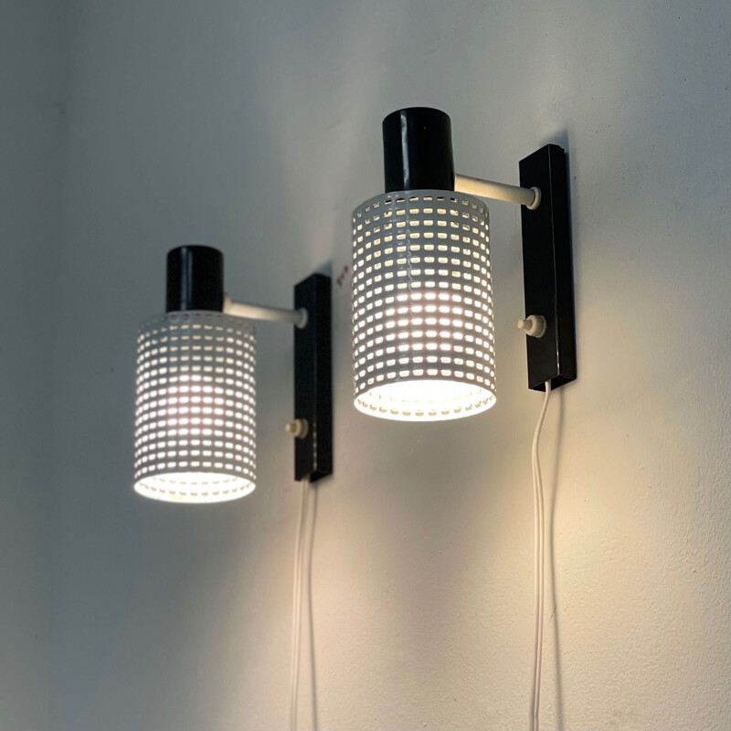 Pair of vintage Fiesta wall lamps by H. Busquet for Hala, 1960s