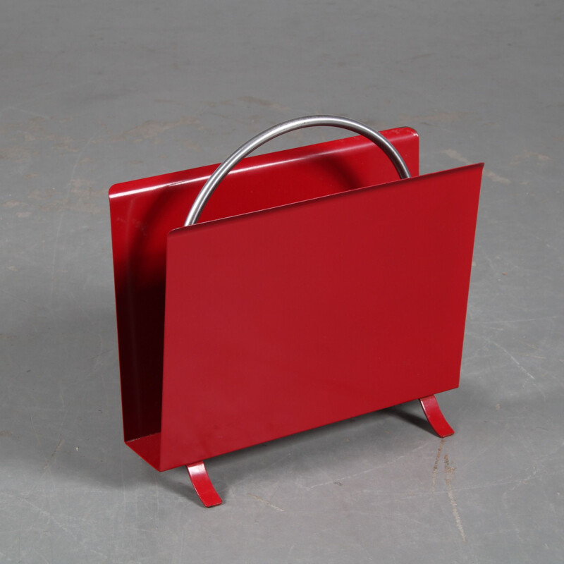 Vintage magazine rack by W.H.Gispen for Dutch Originals, Netherlands 1950s