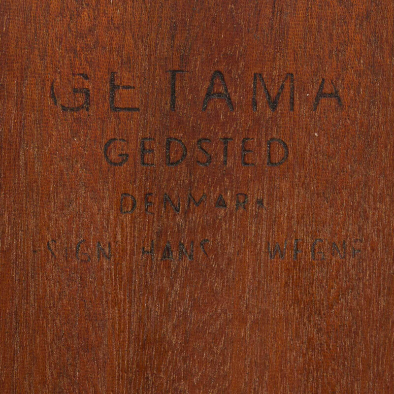 Lit vintage en teck avec tables de chevet flottantes de Hans Wegner pour Getama, Danemark 1960