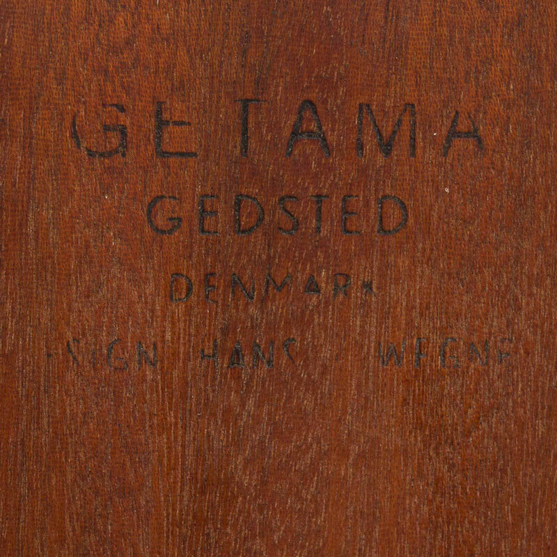 Vintage bed teak with floating night stands by Hans Wegner for Getama, Denmark 1960s