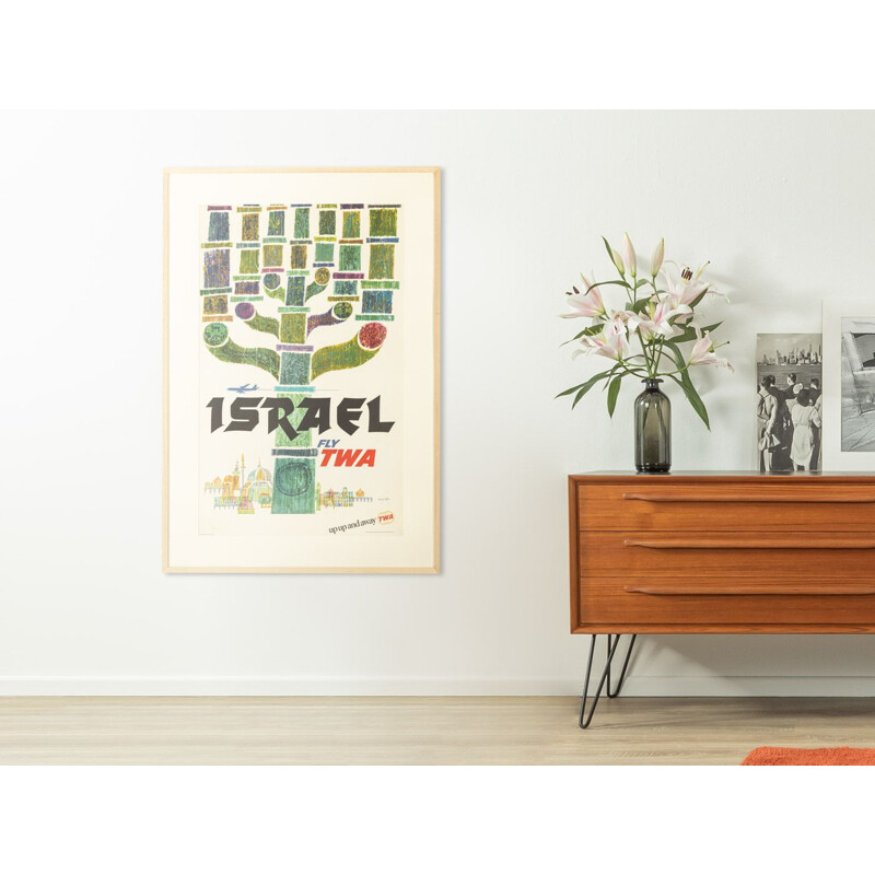 Affiche publicitaire vintage "ISRAEL" par David Klein, 1960