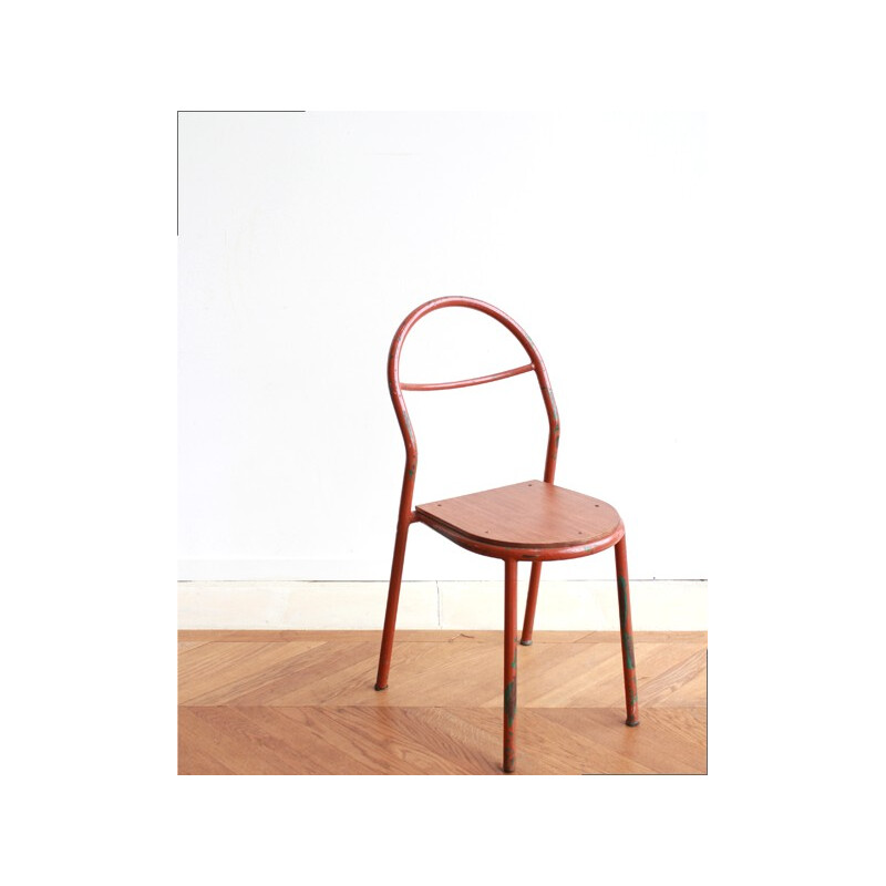Mobilor chair in wood and metal, René HERBST - 1950s