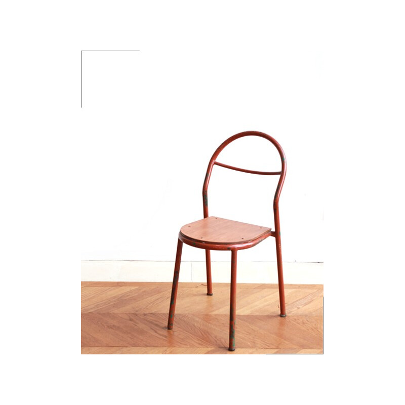 Mobilor chair in wood and metal, René HERBST - 1950s