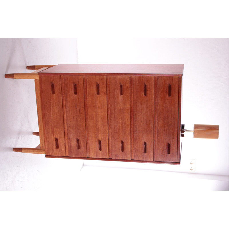 Teak wooden vintage chest of drawers from Poul Volther by Munch Mobler, Denmark 1960s