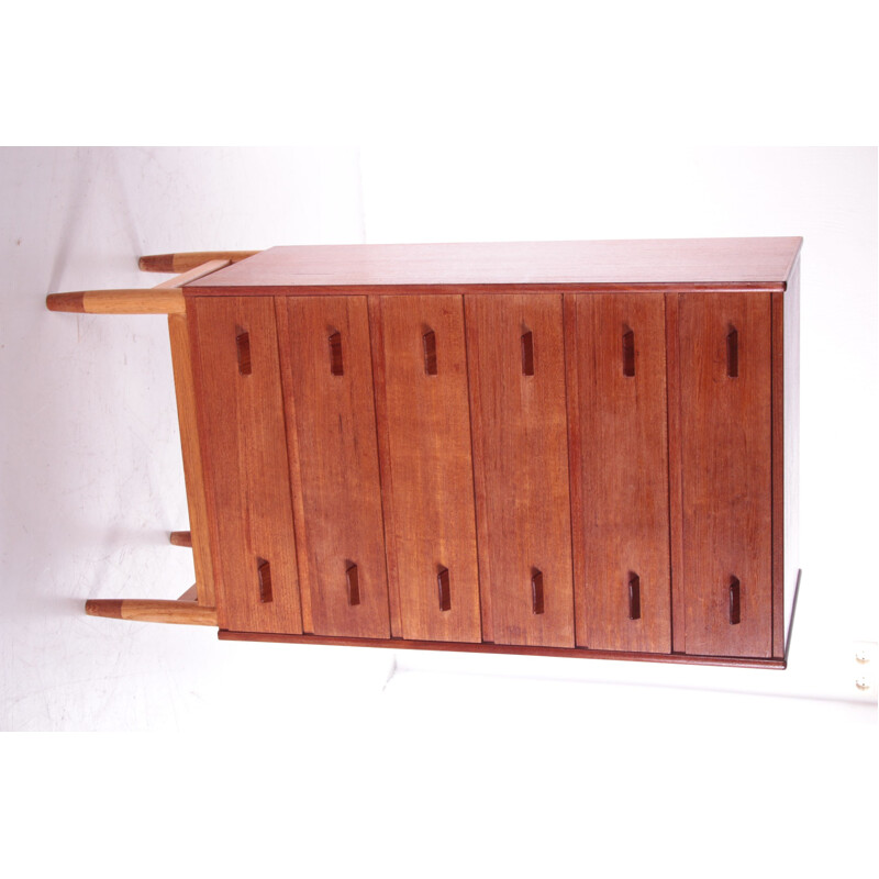 Teak wooden vintage chest of drawers from Poul Volther by Munch Mobler, Denmark 1960s