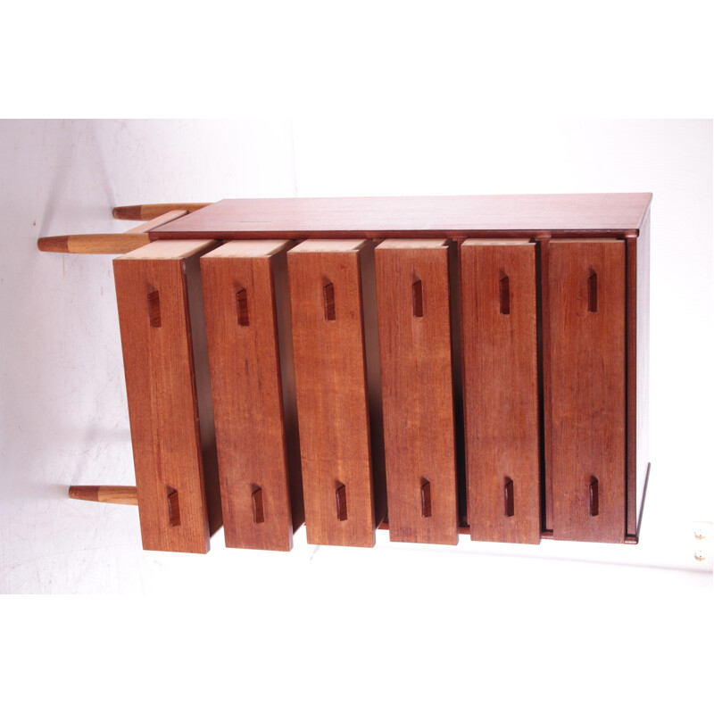 Teak wooden vintage chest of drawers from Poul Volther by Munch Mobler, Denmark 1960s