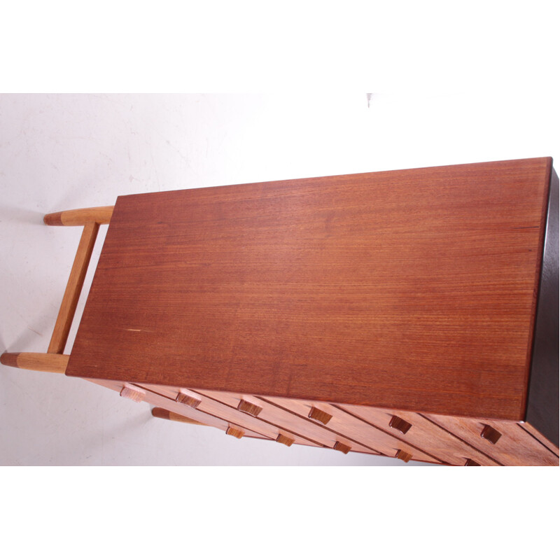 Teak wooden vintage chest of drawers from Poul Volther by Munch Mobler, Denmark 1960s