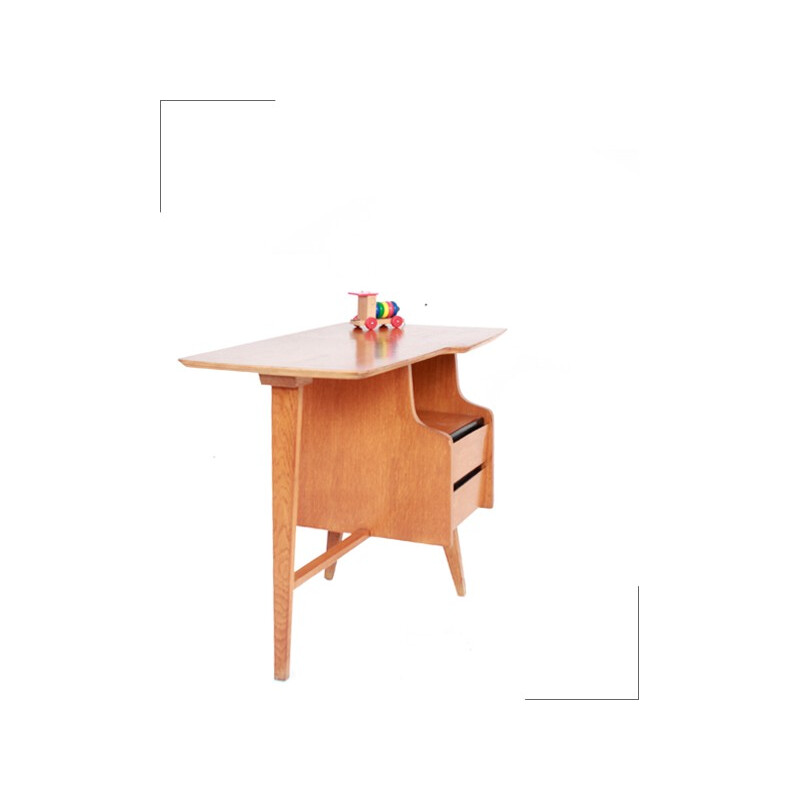 Oakwood child desk, Jacques HAUVILLE - 1950s