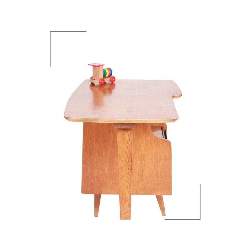 Oakwood child desk, Jacques HAUVILLE - 1950s