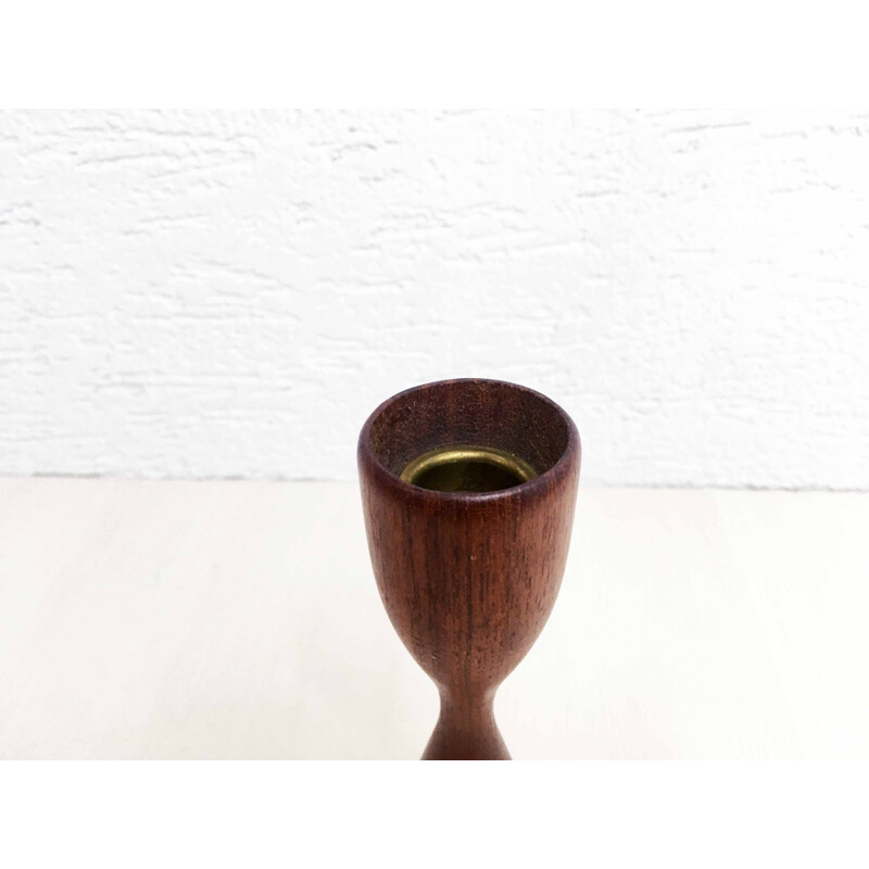 Scandinavian vintage teak candlestick, 1970