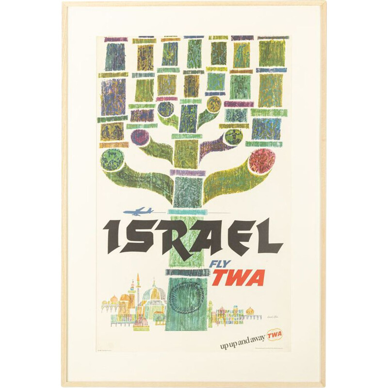 Affiche publicitaire vintage "ISRAEL" par David Klein, 1960
