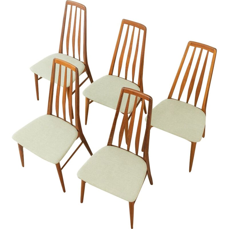 Set di 4 sedie vintage in teak "Eva" di Nils Koefoed per Hornslet, Danimarca 1960