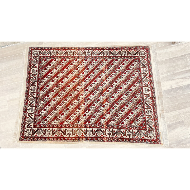 Tapis vintage Persan aux hirondelles d'Azerbaijan en laine