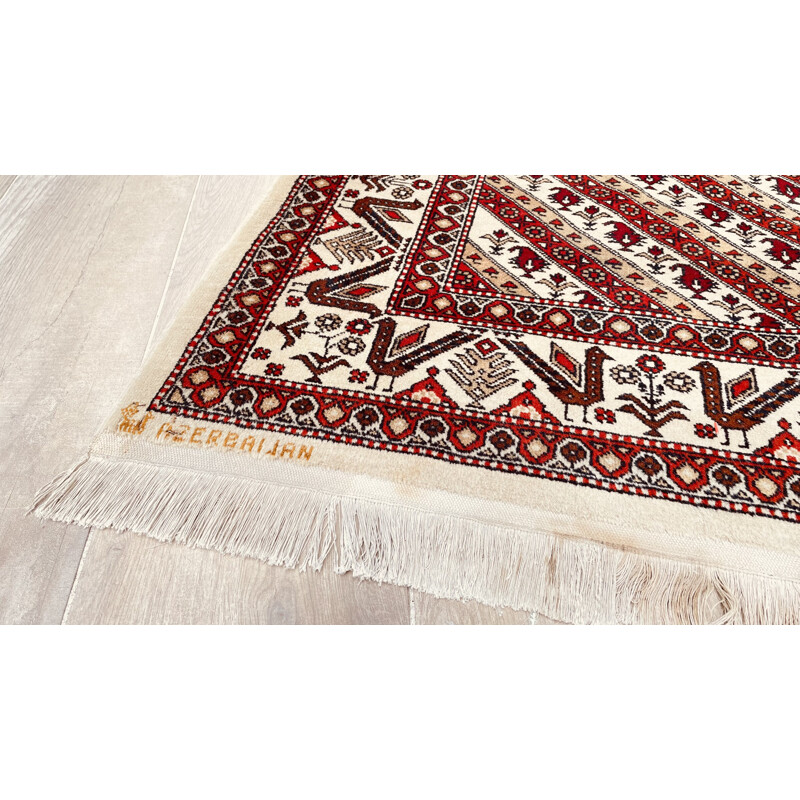 Tapis vintage Persan aux hirondelles d'Azerbaijan en laine