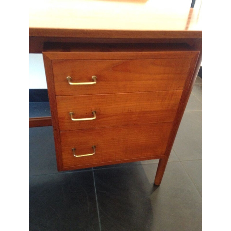 Danish Bovirke "BO85" desk in teak and oak, Arne VODDER - 1950s