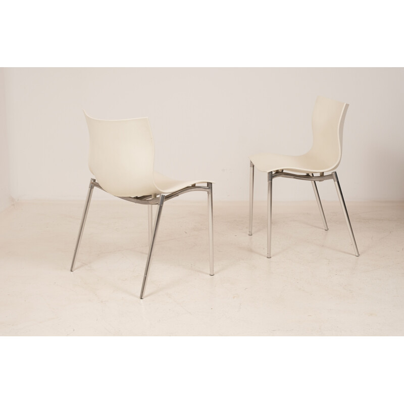 Paire de chaises vintage blanc par P.Starck Cam el Leon pour Driade Aleph, 1999