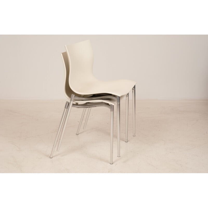 Paire de chaises vintage blanc par P.Starck Cam el Leon pour Driade Aleph, 1999