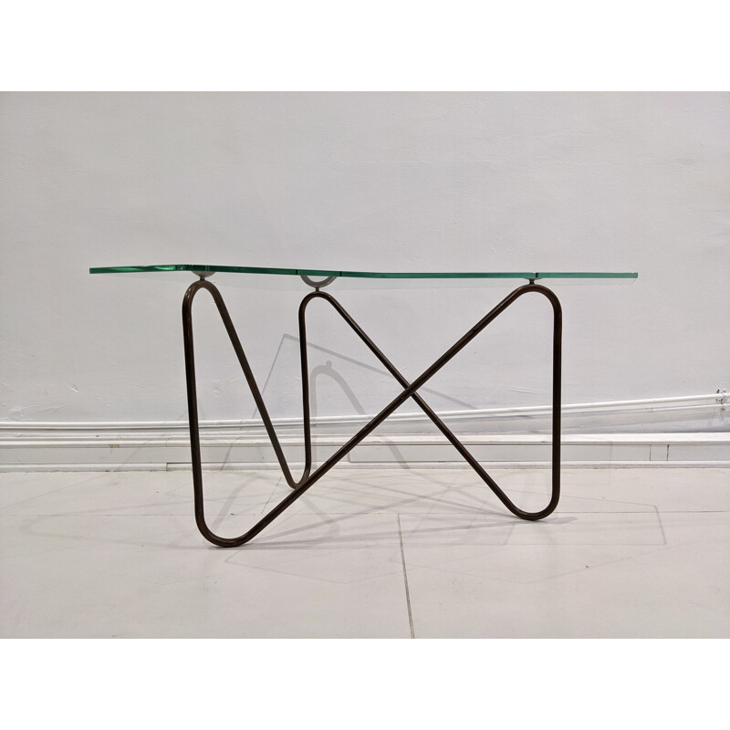 Mesa de café em vidro Vintage de Robert Mathieu, 1970