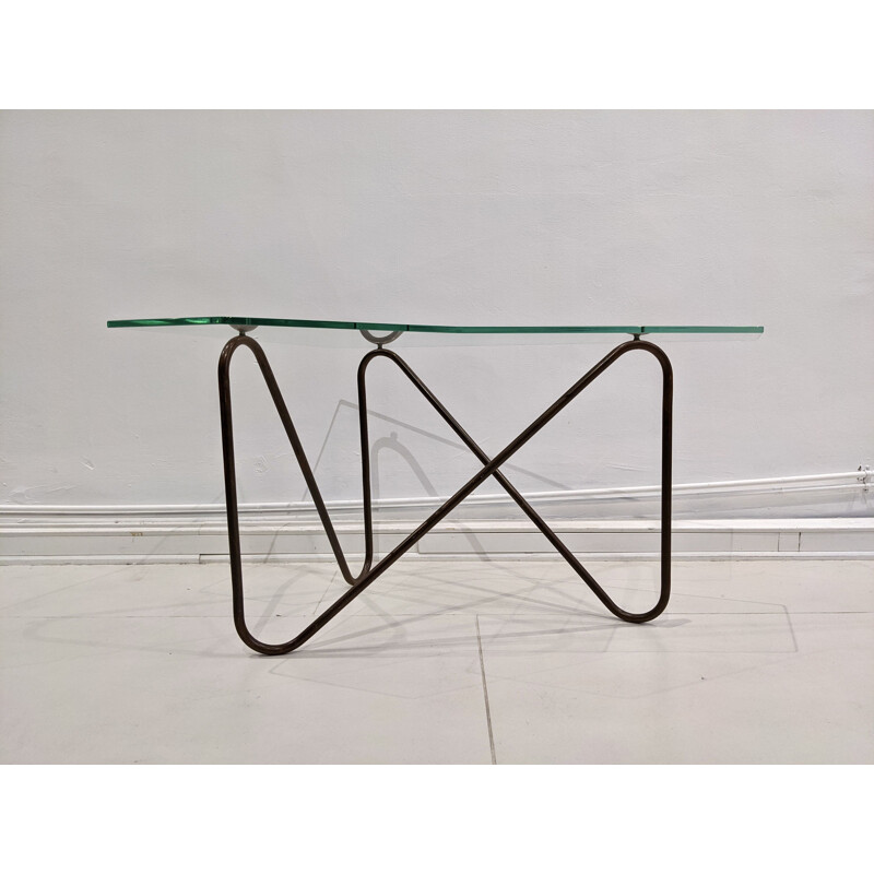 Vintage glass coffee table by Robert Mathieu, 1970