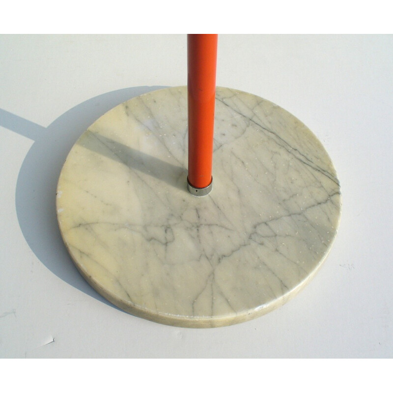 Lampadaire italien Stilux en acier orange et marbre - 1950