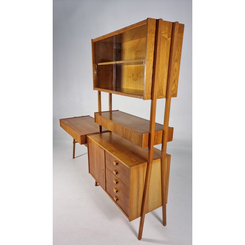 Set of vintage desk and shelf by František Jirák, Czechoslovakia 1970s