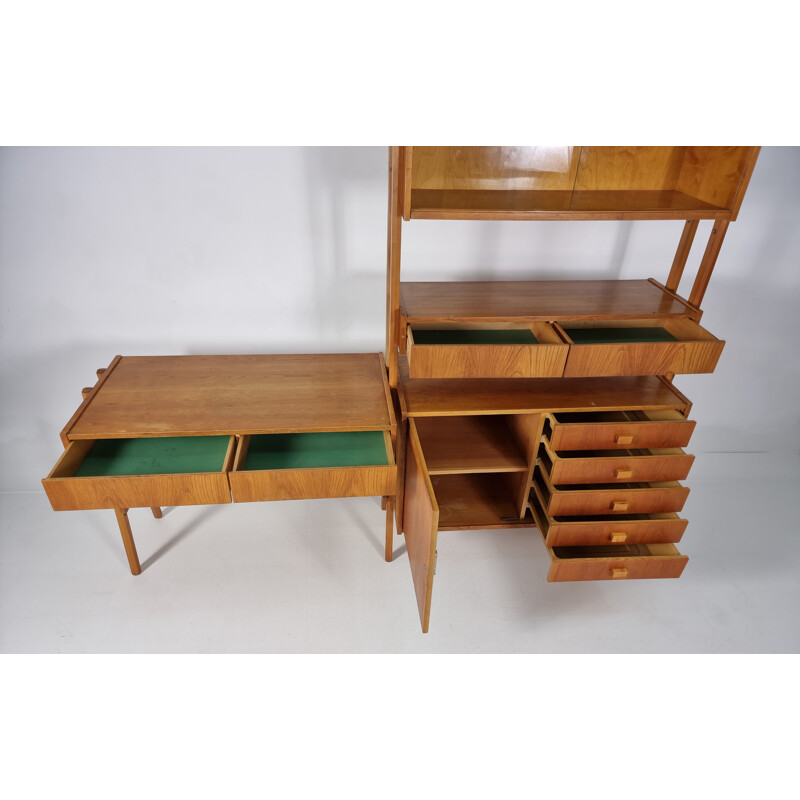 Set of vintage desk and shelf by František Jirák, Czechoslovakia 1970s