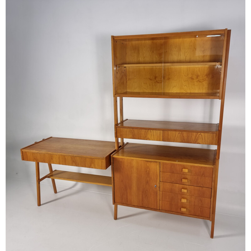 Set of vintage desk and shelf by František Jirák, Czechoslovakia 1970s