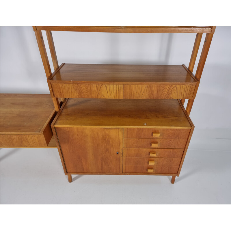 Set of vintage desk and shelf by František Jirák, Czechoslovakia 1970s