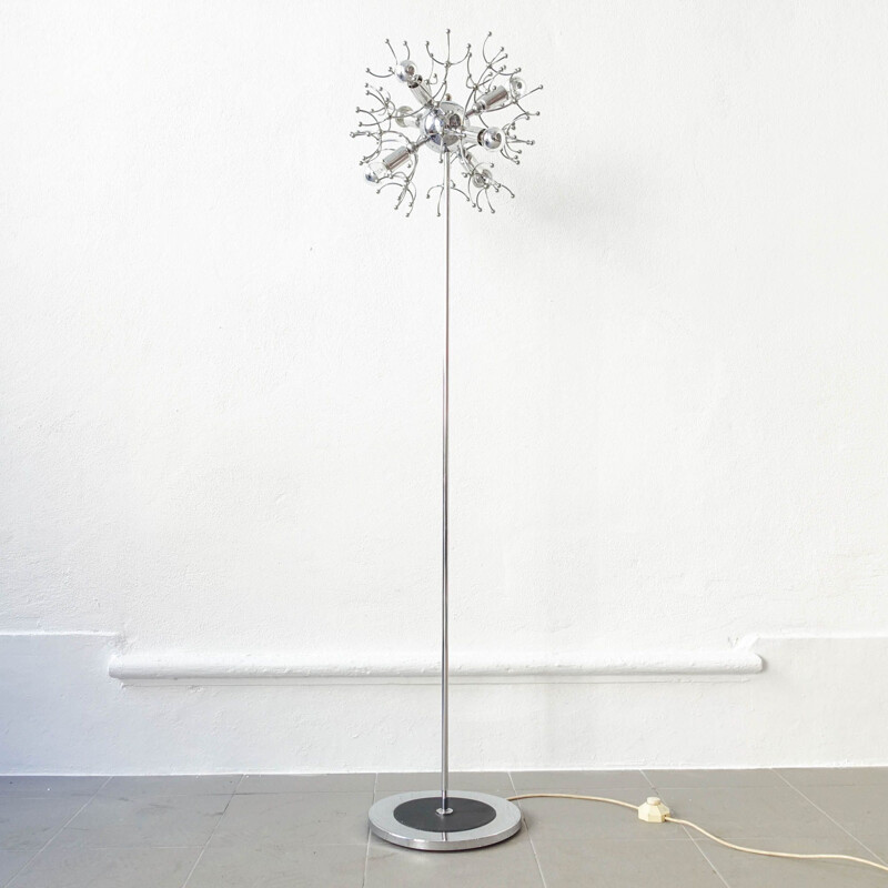 Vintage sputnik floor lamp by Gaetano Sciolari, 1970s