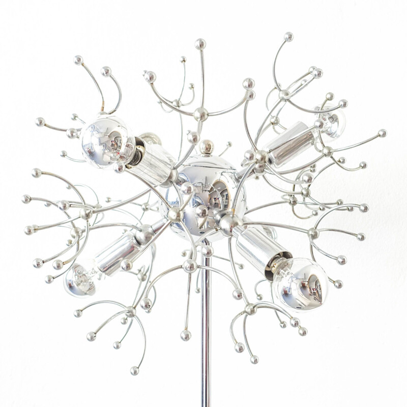 Vintage sputnik floor lamp by Gaetano Sciolari, 1970s