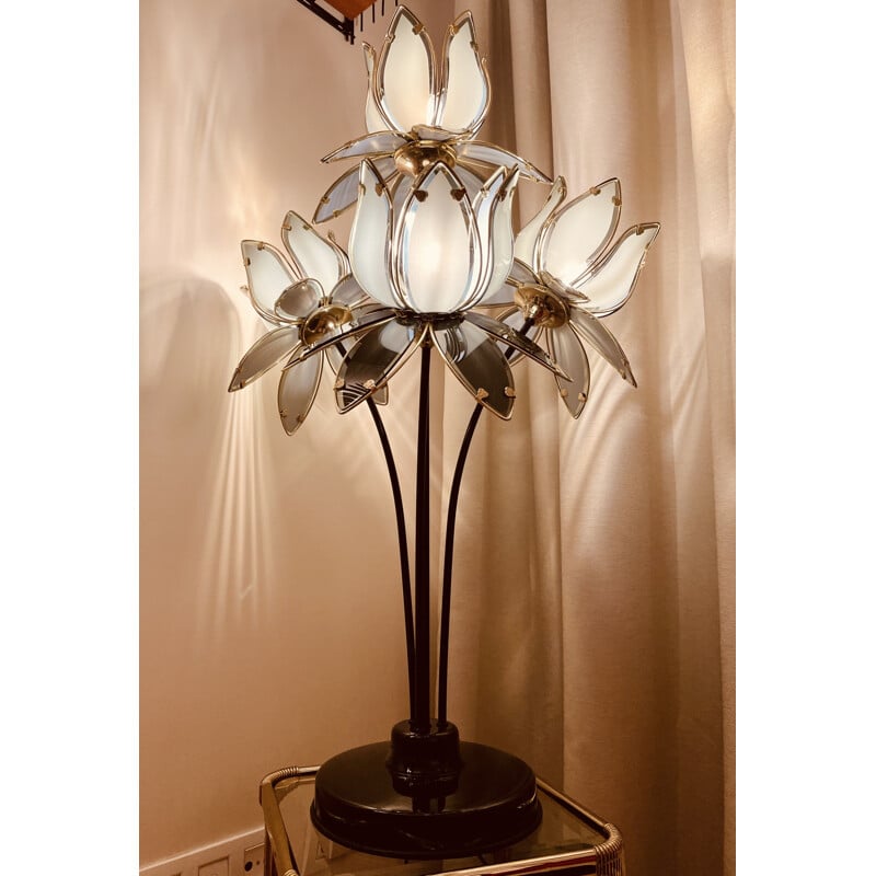 Lampe vintage à fleurs de lotus