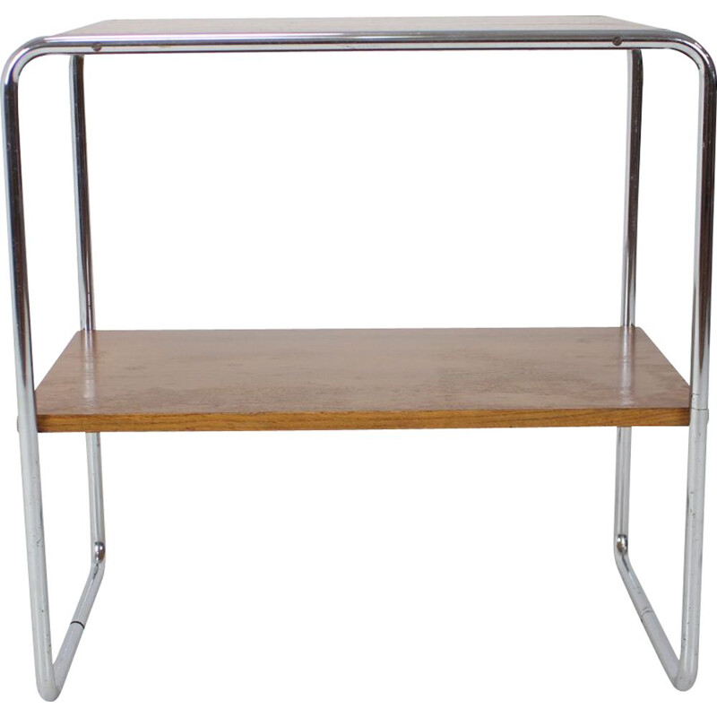 Vintage chrome and wood B12 console by Marcel Breuer, Czechoslovakia 1940s