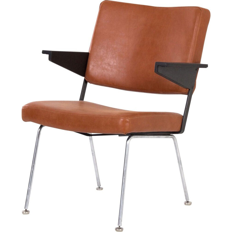 fauteuil vintage 1445 - cuir brun