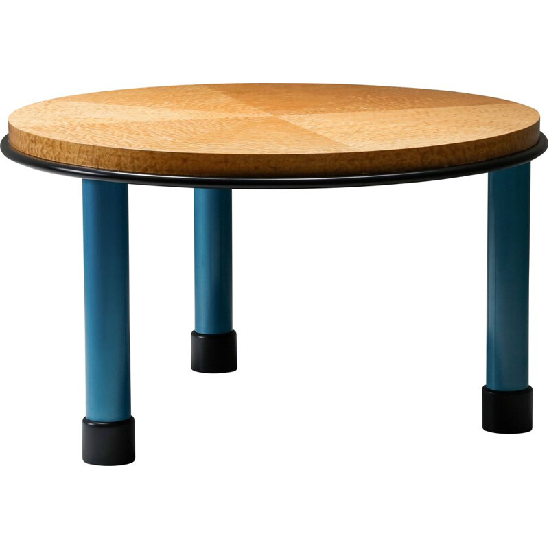 Table vintage en bois de ronce par Ettore Sottsass pour Memphis, 1990