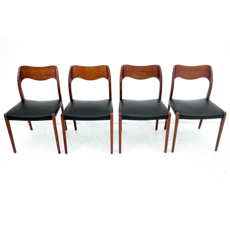 Lot de 4 chaises vintage de Niels O. Moller, Danemark 1960