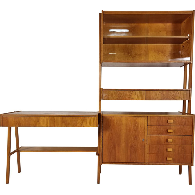 Set of vintage desk and shelf by František Jirák, Czechoslovakia 1970s