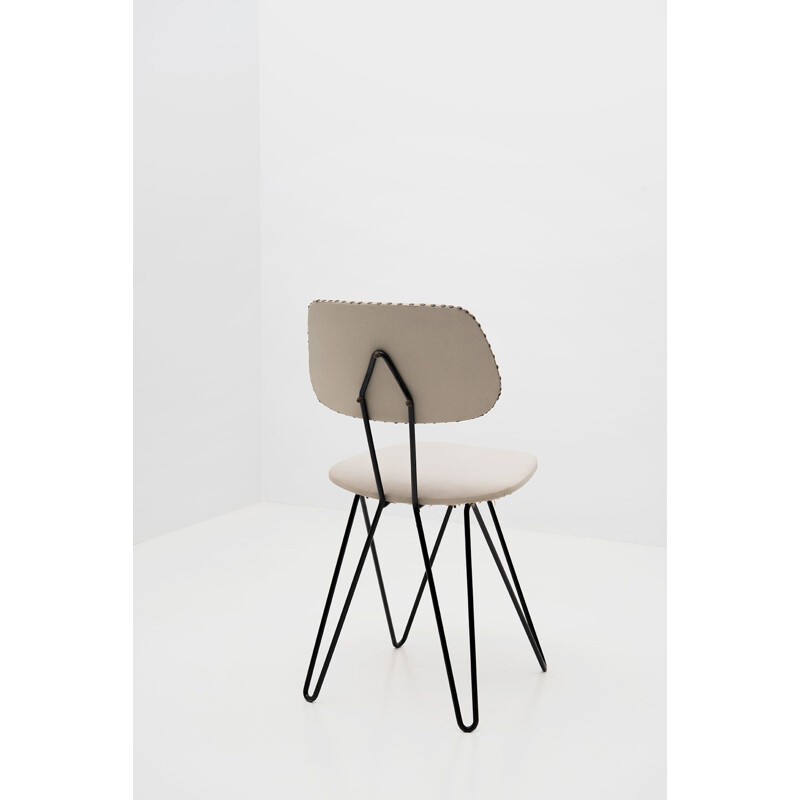 Vintage Stuhl aus schwarz lackiertem Stahl von Cees Braakman für Pastoe, Niederlande 1950
