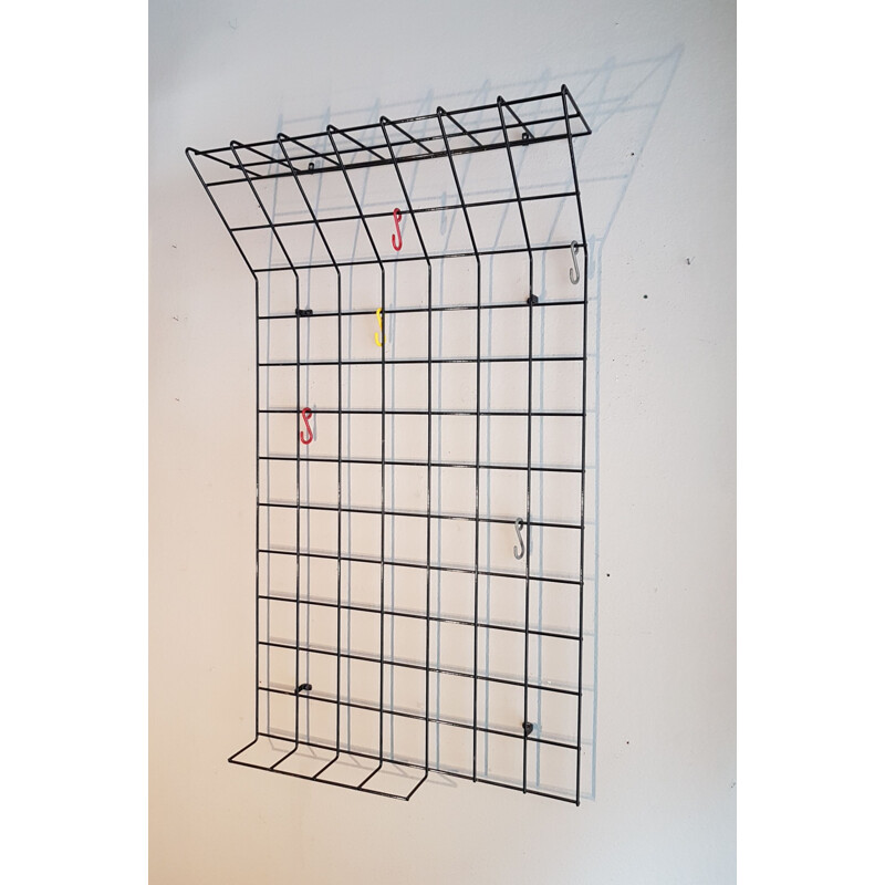 Vintage wall coat rack by Karl Fichtel for Drahtwerke, 1950