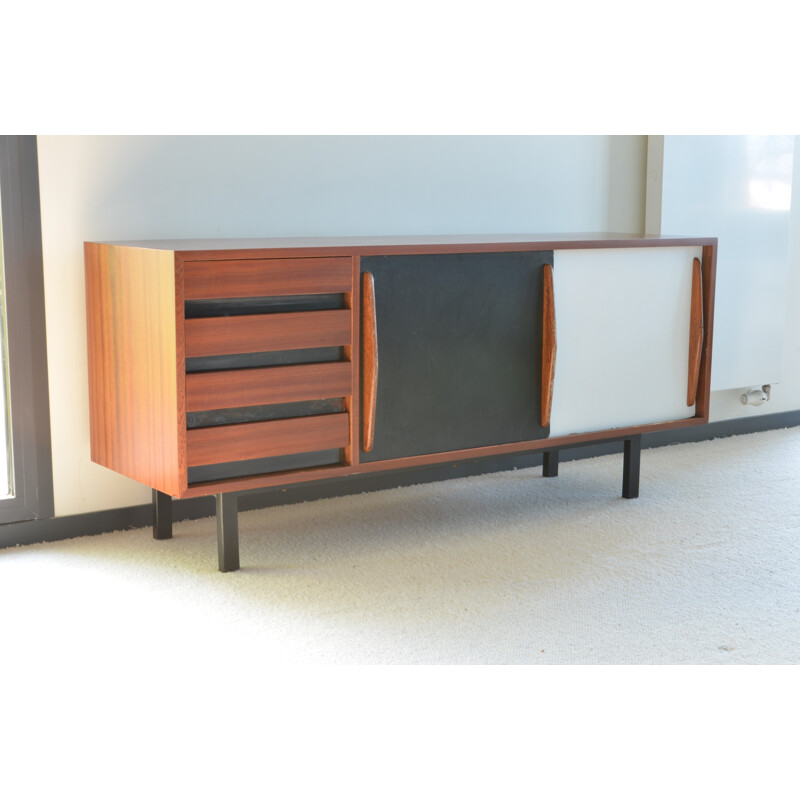 Mahogany sideboard with 4 drawers, Charlotte PERRIAND - 1950s