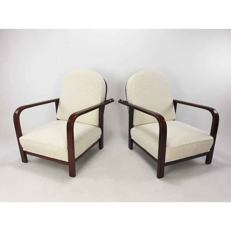 Pair of vintage adjustable armchairs by Thonet, 1930s