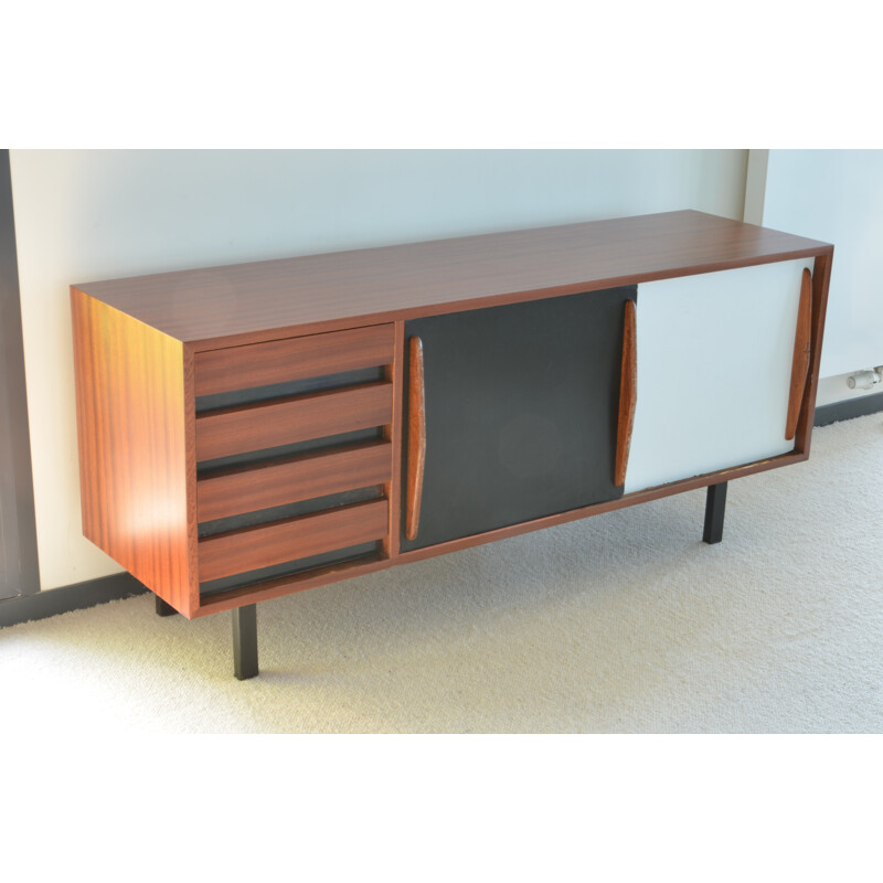 Mahogany sideboard with 4 drawers, Charlotte PERRIAND - 1950s