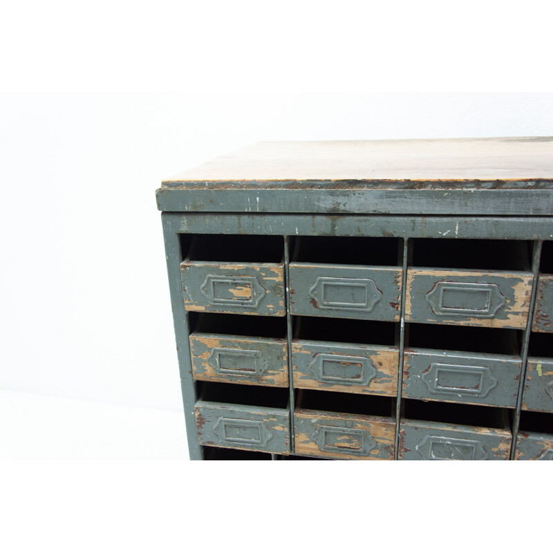 Vintage industrial desk in iron and formica, Czechoslovakia 1950