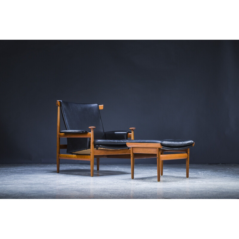 Vintage Bwana armchair and ottoman by Finn Juhl for France & Son, 1960s