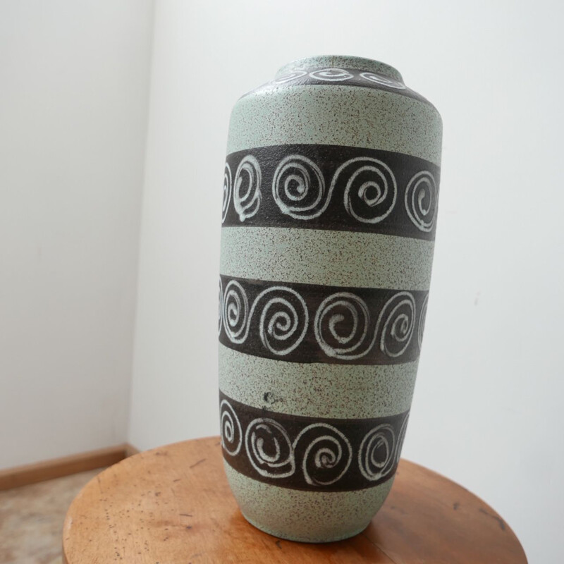 Vintage green ceramic vase, Germany 1970
