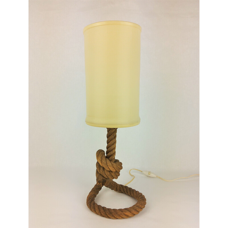Lampe vintage en corde par Audoux-Minet, 1950