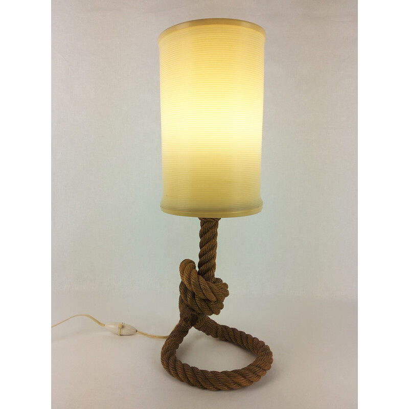 Lampe vintage en corde par Audoux-Minet, 1950
