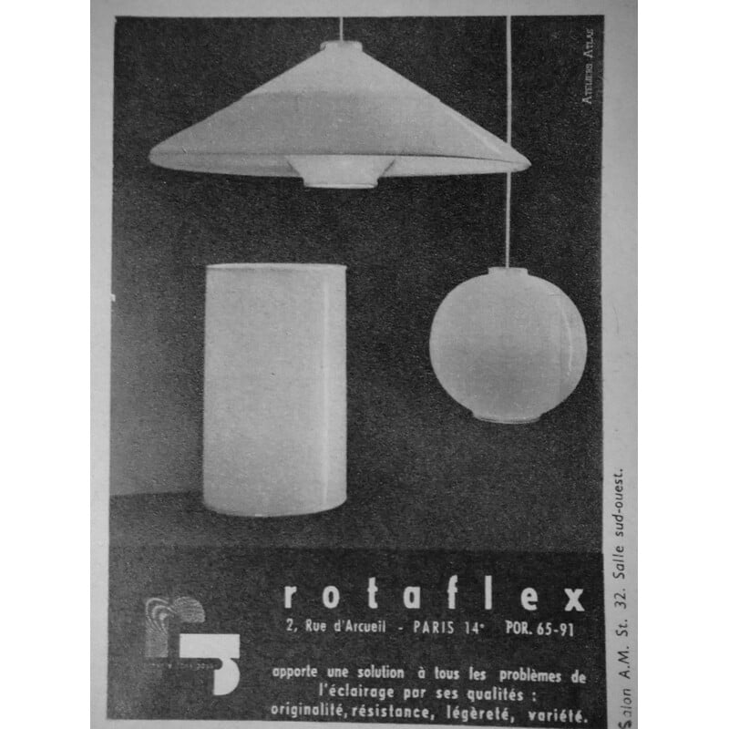 Vintage-Lampe aus Seil von Audoux-Minet, 1950