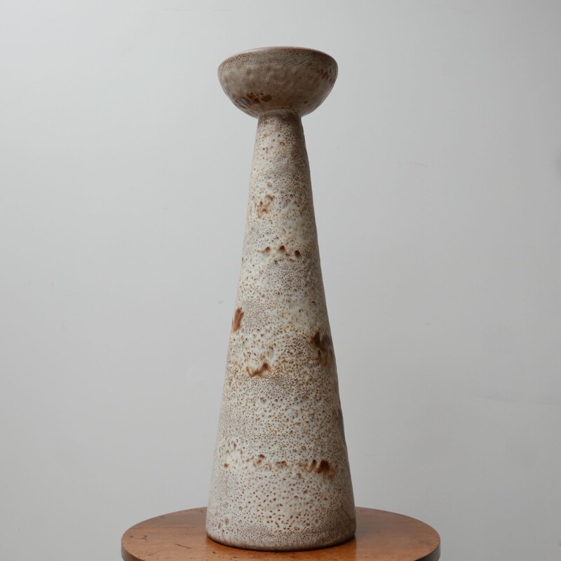 Ceramic artist pottery mid-century candlestick, Belgium 1970s