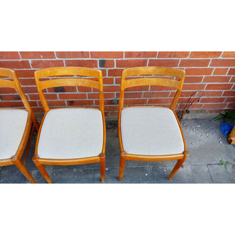 Lot de 4 chaises danoises vintage en teck par H.W. Klein pour Bramin